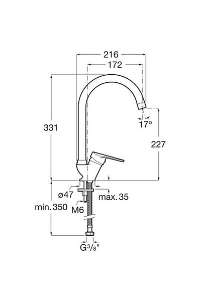 Roca Glera Spiral Pull Down Kitchen Sink Faucet A5a814dc00