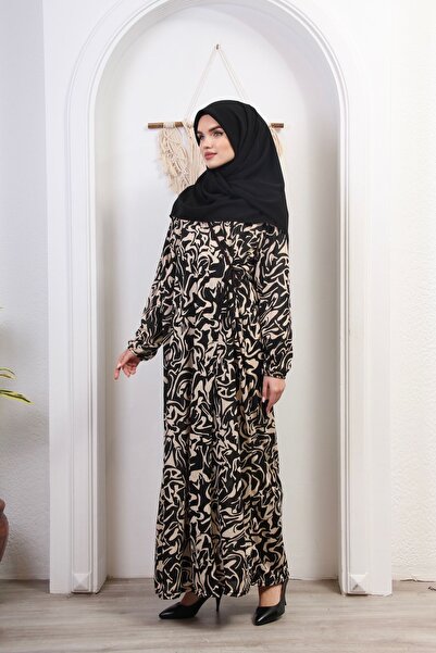 Kutay Collection Mevsimlik Bağlamalı Pamuklu Kadın Namaz Elbisesi