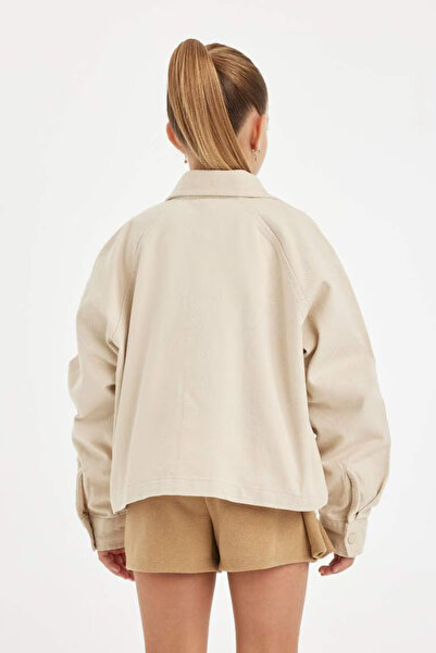 DeFacto Girl's Gabardine Double Pocket Long Sleeve Shirt C0460A824Au