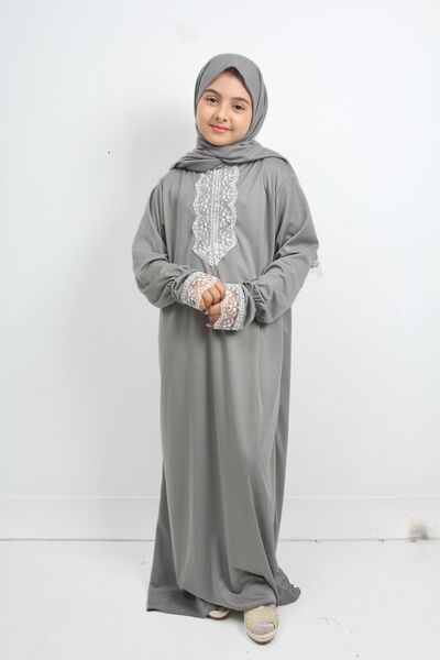Kutay Collection Mevsimlik Kız Çocuk Orta Boy Şık Namaz Elbisesi, Genç Ferace, Terletmeyen Namaz Kıyafeti