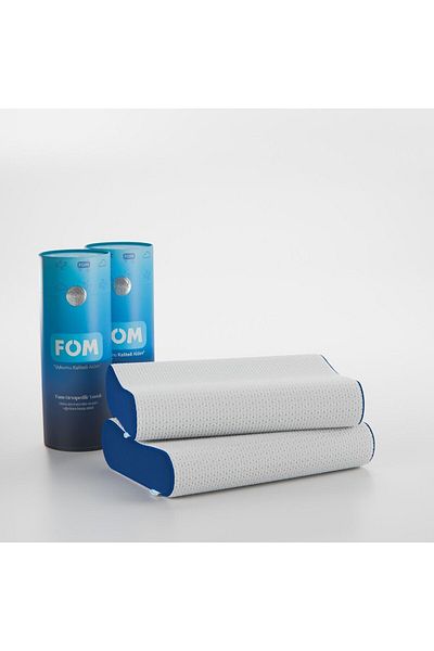 FOM Orthopedic 2-Piece Flex Sleeping Pillow Campaign - Visco Comfortable, 60x40x14/11 Navy Blue