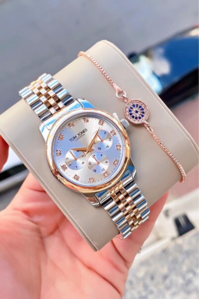 Tom Jones Kadın Kol Saati 3 Atm Su Geçirmez Çelik Bileklik Hediyeli Garantili Faturalı