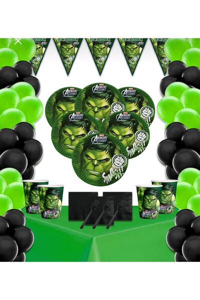 Yogi parti Hulk Marvel doğum günü parti seti 16 kişilik