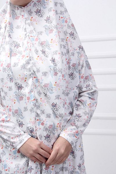 Kutay Collection فستان صلاة نسائي موسمي مزين بغطاء للرأس