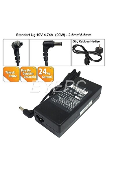 EYE PC STANDART 5*2.5 mm -Asus Toshıba Casper Laptop Adaptör Şarz Şarj Cihazı...