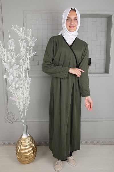 Kutay Collection Solid Color Seasonal Prayer Dress and Dressing Gown - Lace-Up