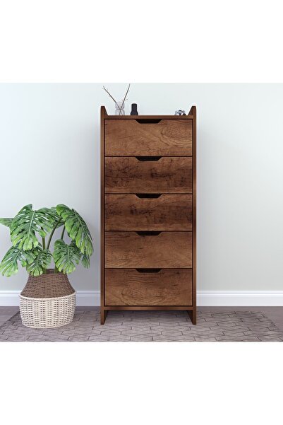 Ankara Mobilya Lodos 5 Çekmeceli Ceviz Şifonyer