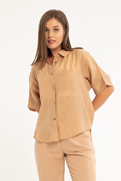 Qaju Жіноча літня сорочка - дизайн з короткими рукавами