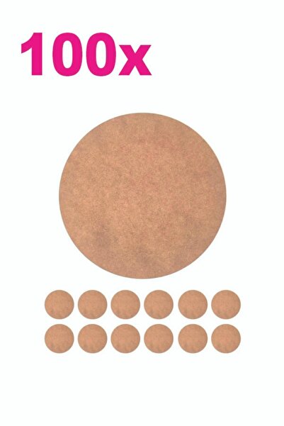 TASARREKLAM طبق إعادة تعبئة 100 قطعة 3 مم خشب إم دي إف منقوش 20 سم خدمة دائرية أسفل الطبق