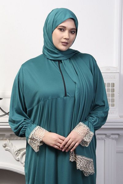 Kutay Collection Κόκκινο κομψό γυναικείο φόρεμα προσευχής - Εποχιακό, μαντίλα, ρούχα κατά του ιδρώτα και Ferace