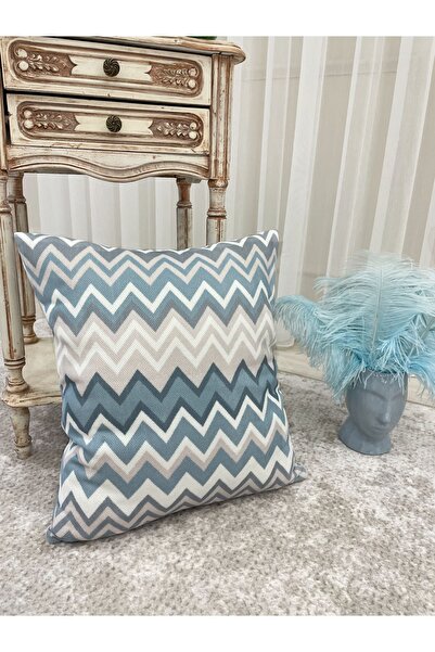 Brillant Zigzag Desen Renkli Kırlent Kılıfı 45x45