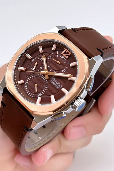 Ferrucci Function Leather Cord Men's Wristwatch