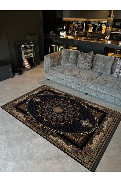 Rugs Modern Halı سلسلة عرقية مفصلة باللون البيج الداكن سجادة ديكور حديثة etnik05