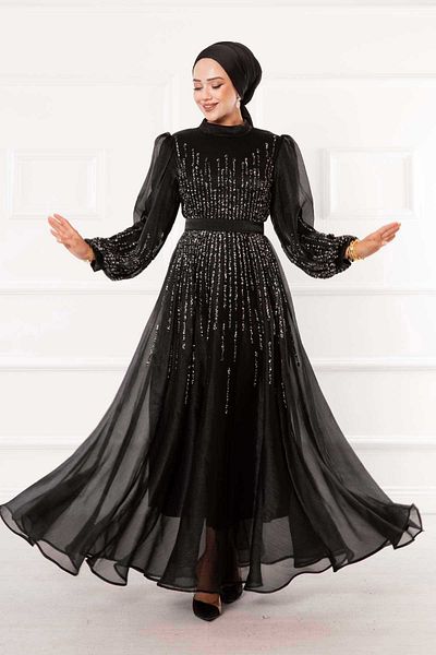 EBRUTESETTÜR Princess Organza Hijab Evening Dress