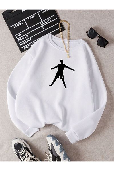 BENROMA Hanorac pentru copii cu caracter de fotbalist - unisex, cu gât crew