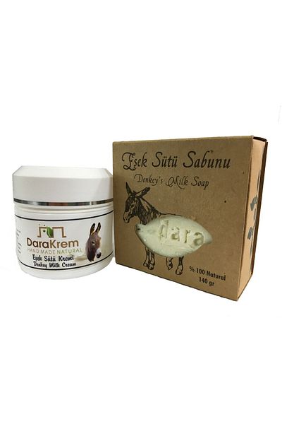 DARASABUN Tare Donkey Milk Cream and Natural Donkey Milk Soap Gift Set