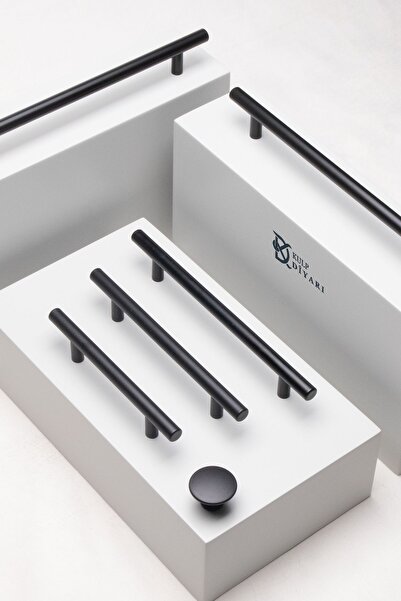 Erkul 715-mat Siyah Kulp (192 MM-19.2 CM) Lüks Country Mutfak Mobilya Dolap Çekmece Kulbu (PASLANMAZ)