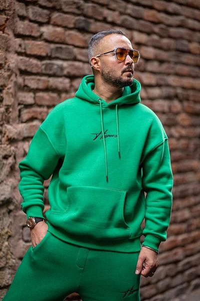 HYPERS Signature Green Hooded Oversize Sweatshirt