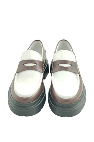 MİLONEK 202413081   - Men's Casual Loafers, Brown-White