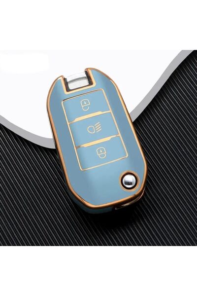 AYZ GARAGE بيجو - سيتروين سويتش بليد حافظة مفاتيح رمادية مصنوعة من مادة TPU (...