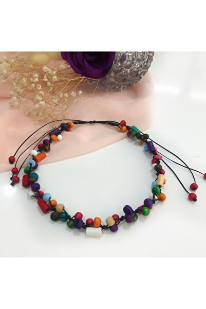 By G Tasarım Otantik Ahşap Boncuklu Kolye