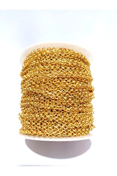 inSade Concept Takı Yapımı için 2 Metre 4mm Doch Zincir Altın Kaplama