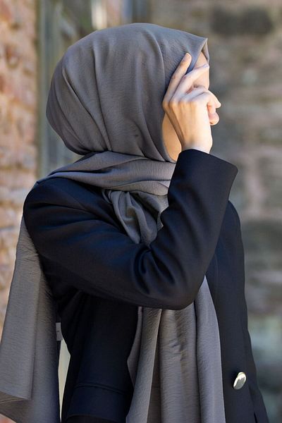VİOLLA Women's Cotton Jazz Shawl Smoked