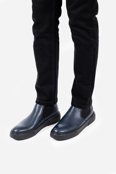 LUSIVE Genuine Leather Navy Blue Ultra Comfortable and Lightweight Chelsea Men's Boots Luass25Al0026