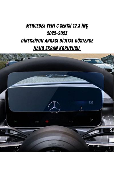 UniqAnatolia Mercedes New C Series - 12.3 Inch Digital Display, Nano Screen Protector Steering Wheel Back