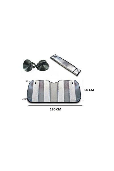 BTM OTOMOTİV مظلة شمسية معدنية للزجاج الأمامي للسيارة مقاس 60 × 130 مع كوب شف...