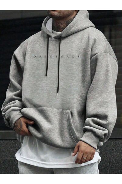 MELADYAN Men's Oversize Hooded Sweatshirt - Originals Printed