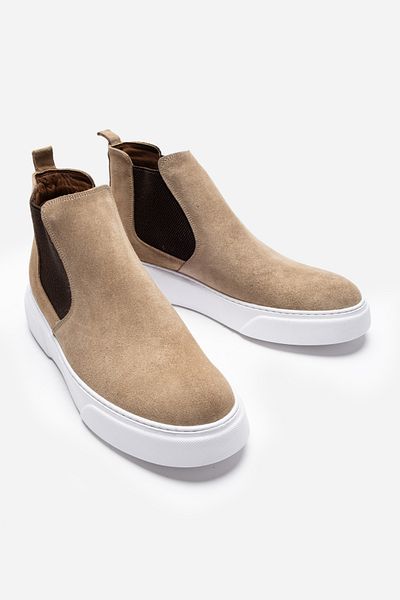 LUSIVE Genuine Leather Suede Mink Ultra Comfortable and Lightweight Chelsea Men's Boots Luass25Al0028