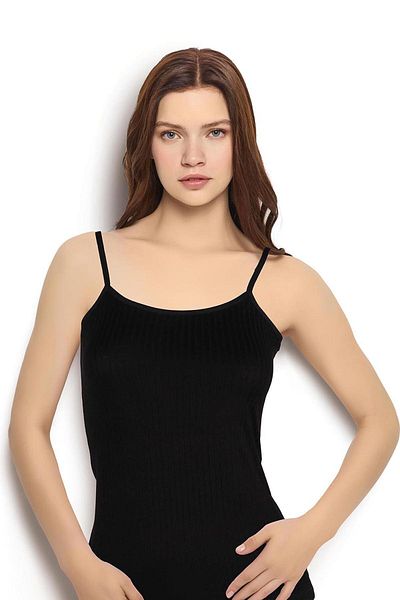 Jiber Black Bamboo Camisole Women's Undershirt 647 - Rope Strap