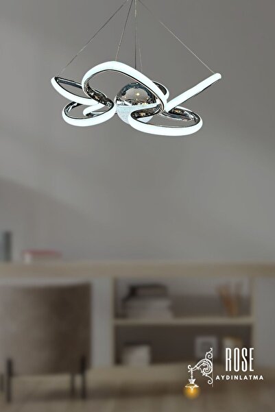 Home Krom Kasa 3 Farklı Renk Aydınlatma Sunan Sarkıt Avize / Tek Top Kuğu Modeli