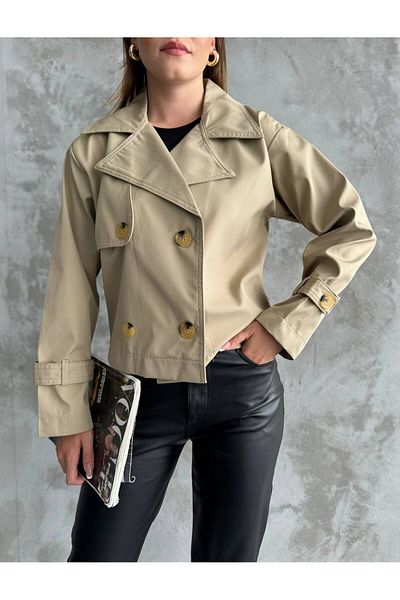 Luna Carina Luna Carina - Women's Short Trench Coat with Water Repellent