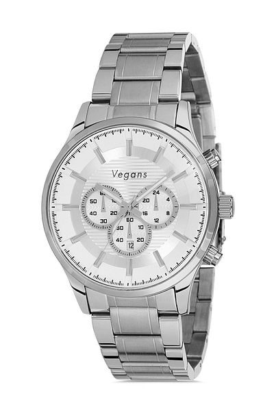 Vegans 20300 Men's Wristwatch with Calendar and Steel Strap