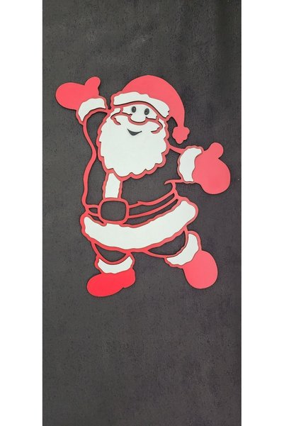 Numa Concept Santa Claus White Red Mdf Christmas Ornament for Wall Decoration Living Room Office and Entrance |   30X25 cm