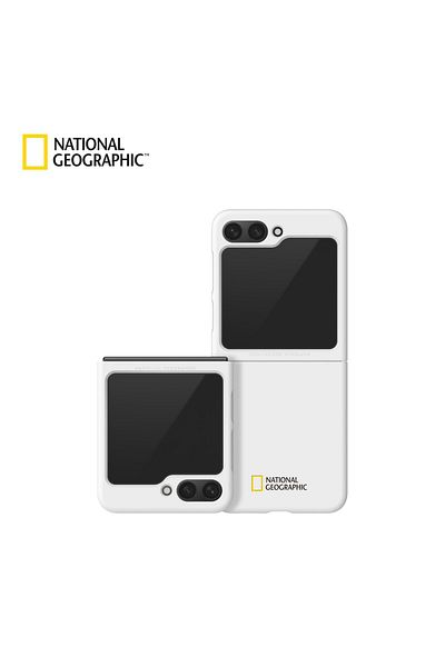 NATIONAL GEOGRAPHIC Slim Fit Case V3 Galaxy Z Flip 5 Small Logo - White