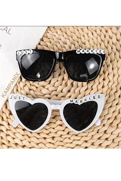 KAMPANİX 2 Pieces Opportunity Set - HeartedBrideand Groom Goggles Bride, Kina, Wedding and After