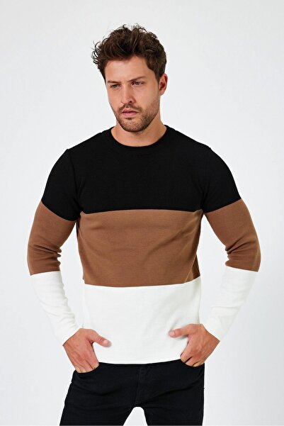 ALEXANDERGARDI Color Blocked Crew Neck Regular Fit Sweater - E24-Eze-05