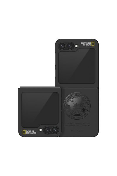 NATIONAL GEOGRAPHIC جراب Slim Fit V3 لهاتف Galaxy Z Flip 6 Global Seal - أسود