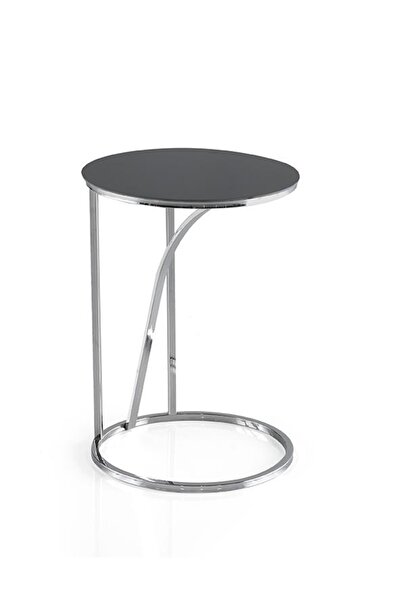 Evistro Dekoratif Yan Sehpa Krom Kaplama Füme Cam Kurulu