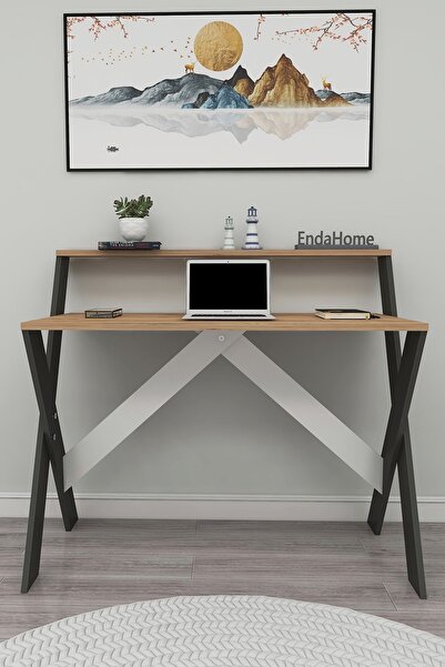 Zuesse Dizayn İQAS 50x90 Cm Çalışma Masası Laptop Bilgisayar Masası Ofis Ders Yemek Çocuk Masası Gri-Çam