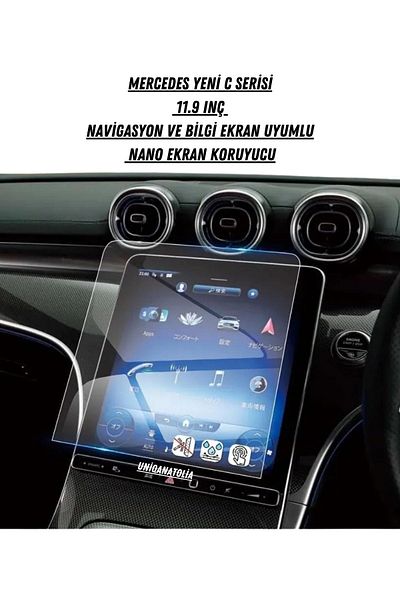 UniqAnatolia Mercedes New C Series 11.9 Inch Navigation and Information Display Compatible Nano Screen Protector