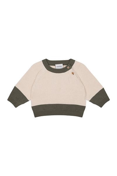 Antebies Green Contrast Cream Knitwear Set