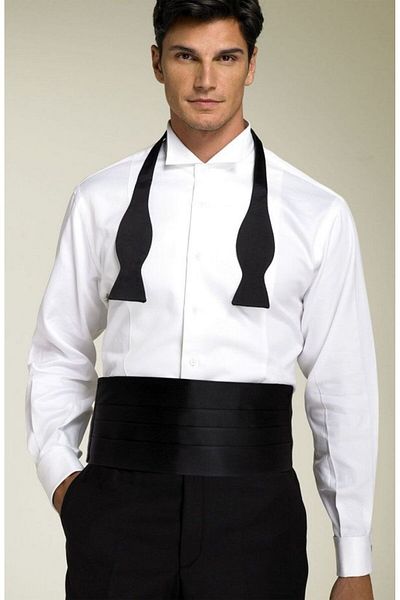 Elegante Cravatte Black Bow Tie and Tuxedo Belt Set - Color Light Groom Suit Belt