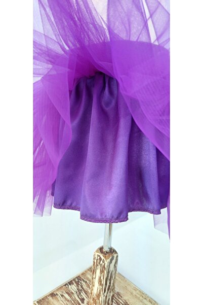 LULLY KİDS Fusta tutu din tul pentru fete - Fusta cu detaliu panglica cu sclipici la tiv