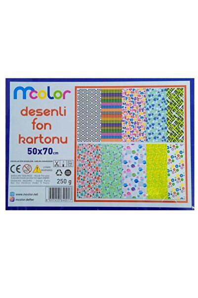 mcolor FON KARTONU 50x70 DESENLİ 250 GR 10 LU PAKET
