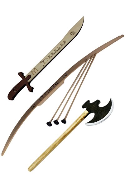 NORTHSTARSTORE Ahşap Kılıç Ok Yay Balta Seti Oyuncak