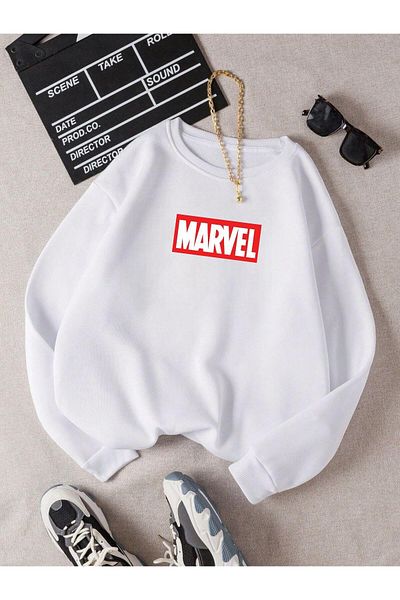 BENROMA Παιδικό φούτερ με στάμπα Marvel Text Unisex Crew Neck